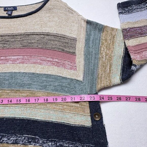 CHAPS Ralph Lauren Women Sweater Sz 2X Multicolor Stripe Pullover Beachy 1-6 - Picture 11 of 15